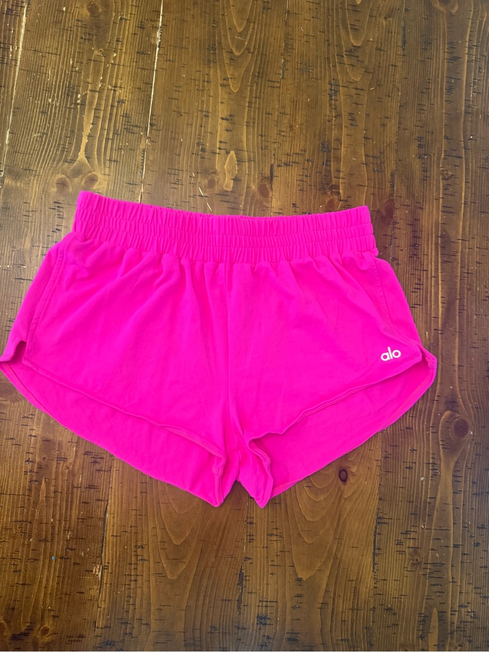 ALO Yoga Hot Pink Shorts Stretchy Unlined Running Athletic Workout Sz S NWOT